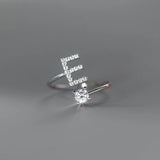 Zircon Initial A-Z Letter Ring For Women