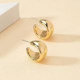 Steel Smooth Metal Chunky Hoop Earrings