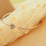 Crystal Double Heart Bow Bracelet