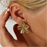 Stainless Steel Flower Earrings