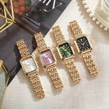 Luxury Stainless Steel Square Quartz Watch