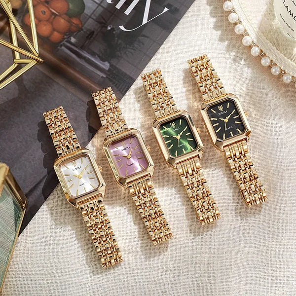 Luxury Stainless Steel Square Quartz Watch